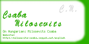 csaba milosevits business card